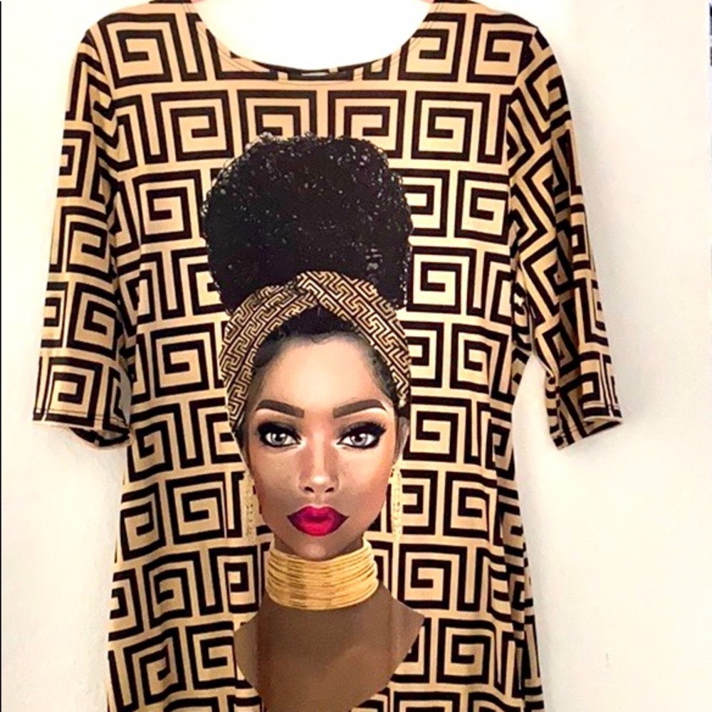 Black and Gold stretch Nubian queen dress